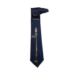 Steve Harris New Orleans Bourbon Street Sign Lightpost Vintage Novelty Necktie